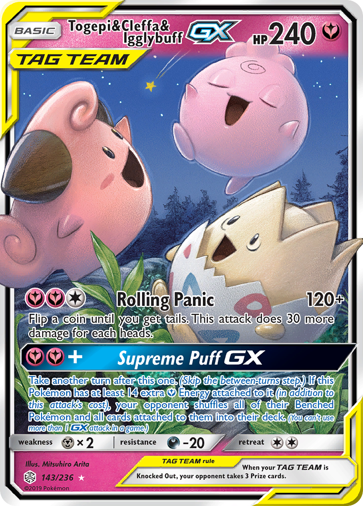 Togepi & Cleffa & Igglybuff-GX 143 Rare Holo GX