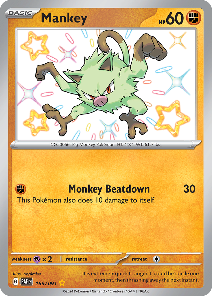 Mankey 169 Shiny Rare