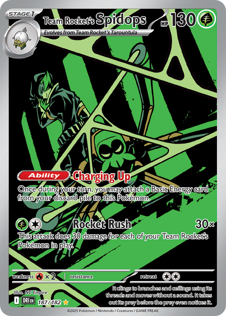 Team Rocket's Spidops 187 Illustration Rare