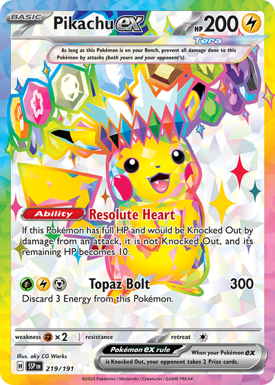 Pikachu ex 219 — Surging Sparks