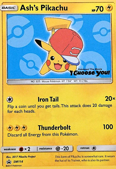 Ash's Pikachu SM114 — SM Black Star Promos