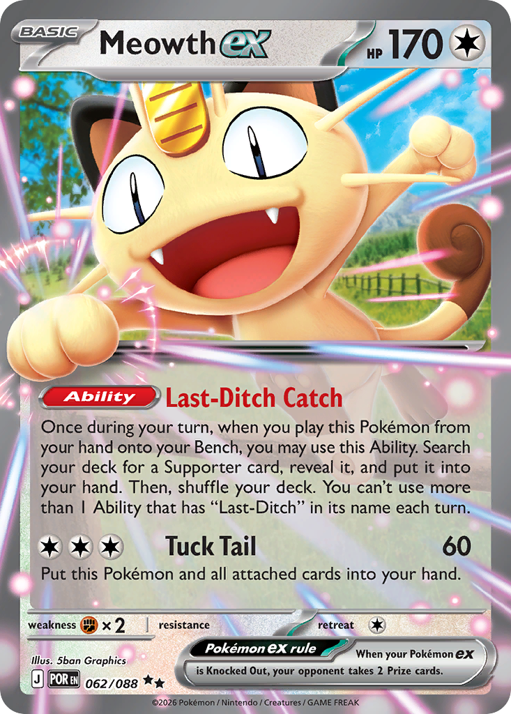 Meowth ex 62 Double Rare