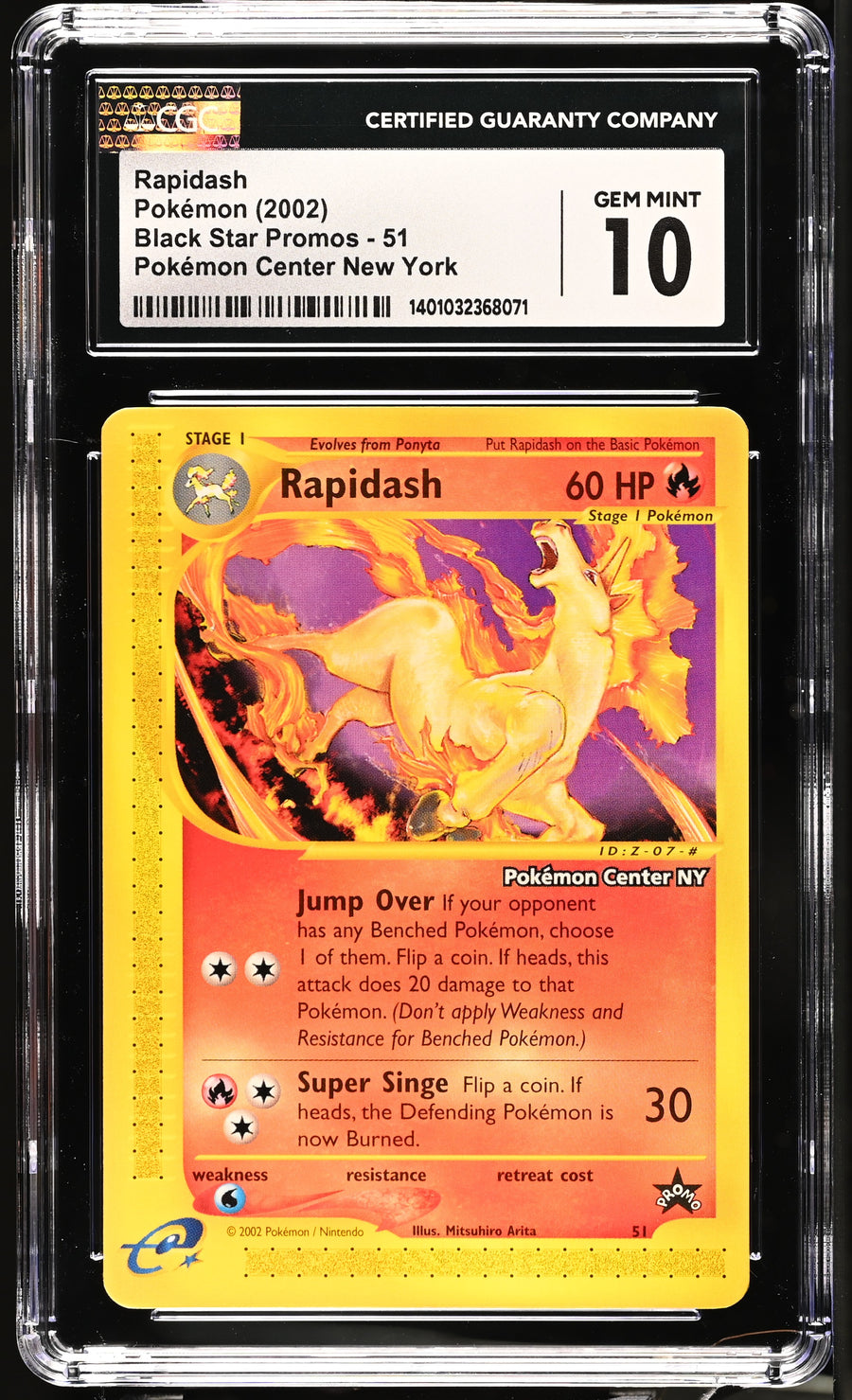 CGC 10 Rapidash 51 Wizards Black Star Promo - Pokemon Centre New York Exclusive