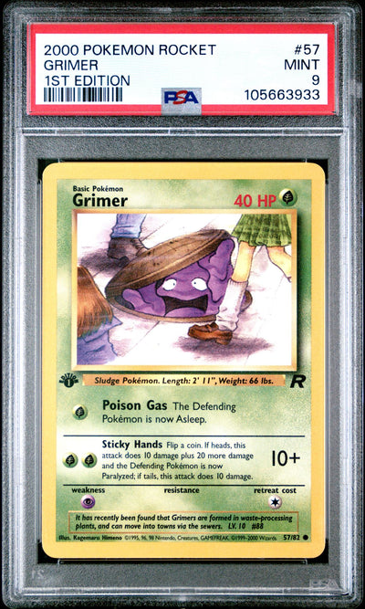 PSA 9 Grimer 57 1st Edition front