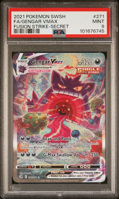 PSA 9 Gengar VMAX 271 Rare Rainbow