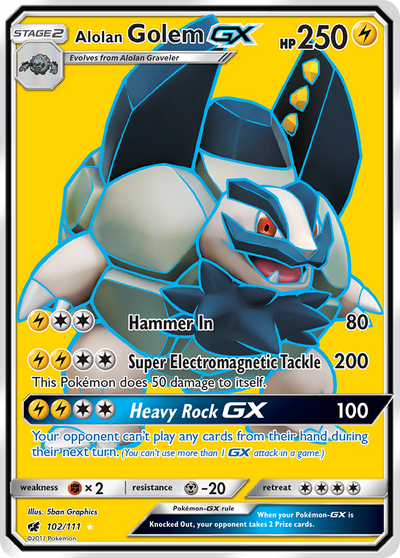 Alolan Golem-GX 102 Rare Ultra