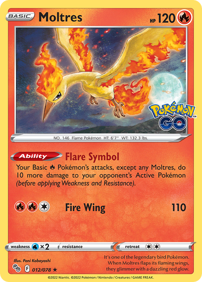 Moltres 12 Rare Holo