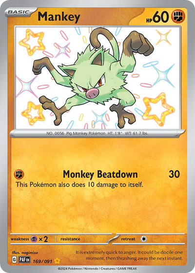 Mankey 169 Shiny Rare