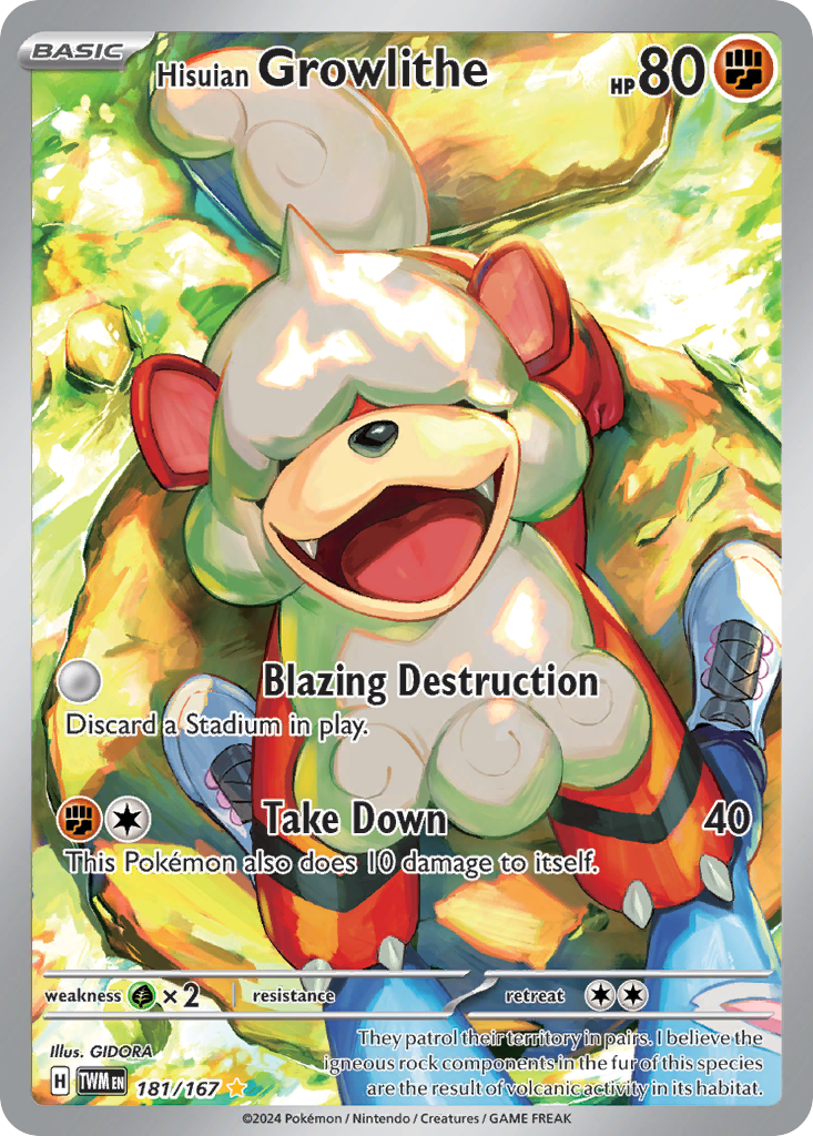 Hisuian Growlithe 181 Illustration Rare
