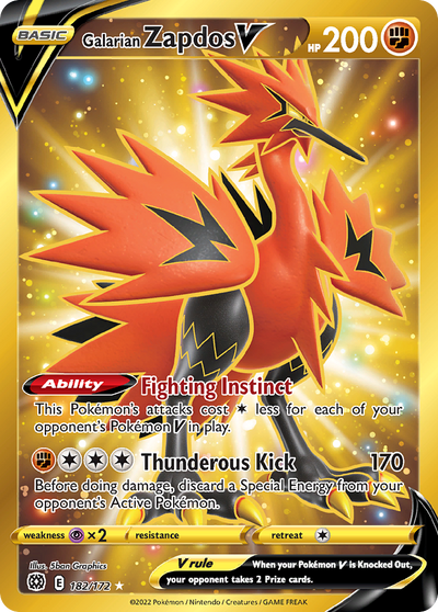 Galarian Zapdos V 182 Rare Secret