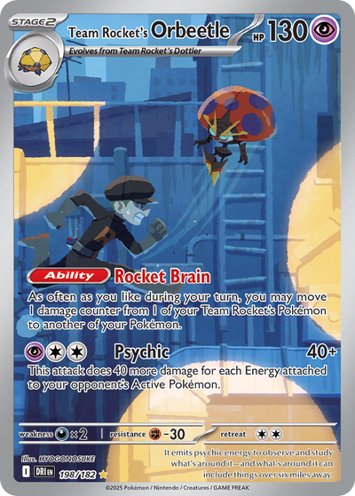 Team Rocket's Orbeetle 198 Illustration Rare