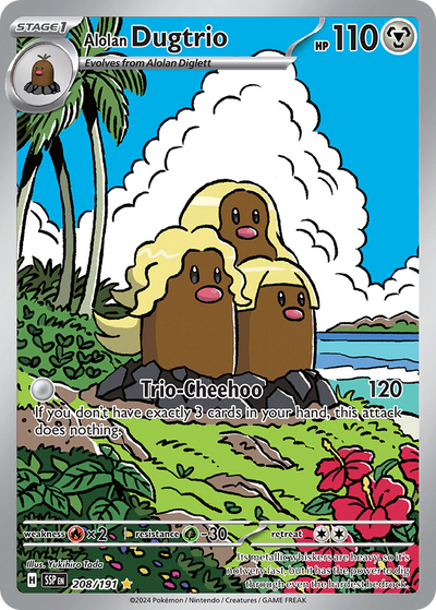 Alolan Dugtrio 208 Illustration Rare