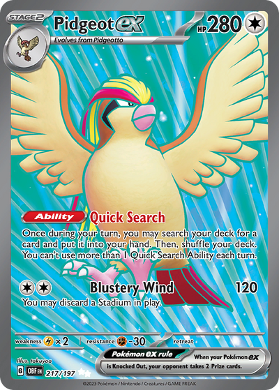 Pidgeot ex 217 Ultra Rare
