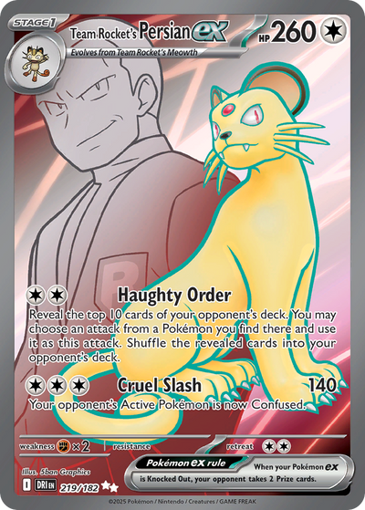 Team Rocket's Persian ex 219 Ultra Rare