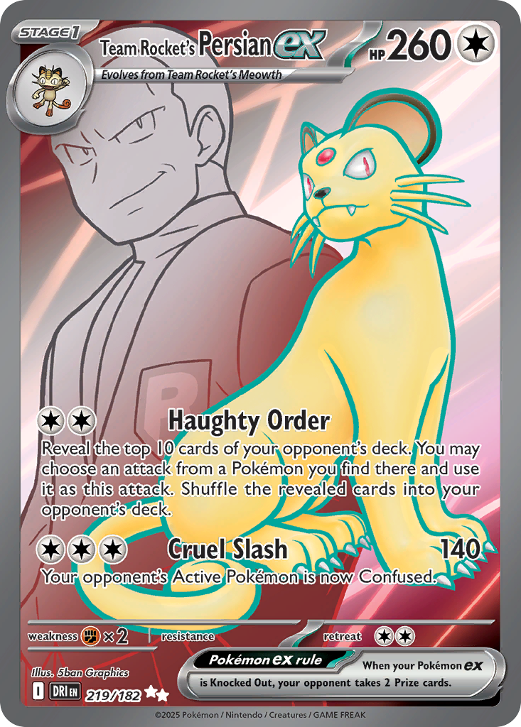 Team Rocket's Persian ex 219 Ultra Rare