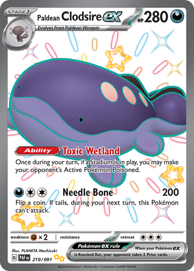 Paldean Clodsire ex 219 Shiny Ultra Rare