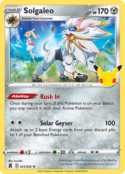 Solgaleo 21 Rare Holo