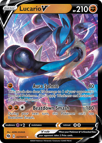 Lucario V 27 Rare Holo V