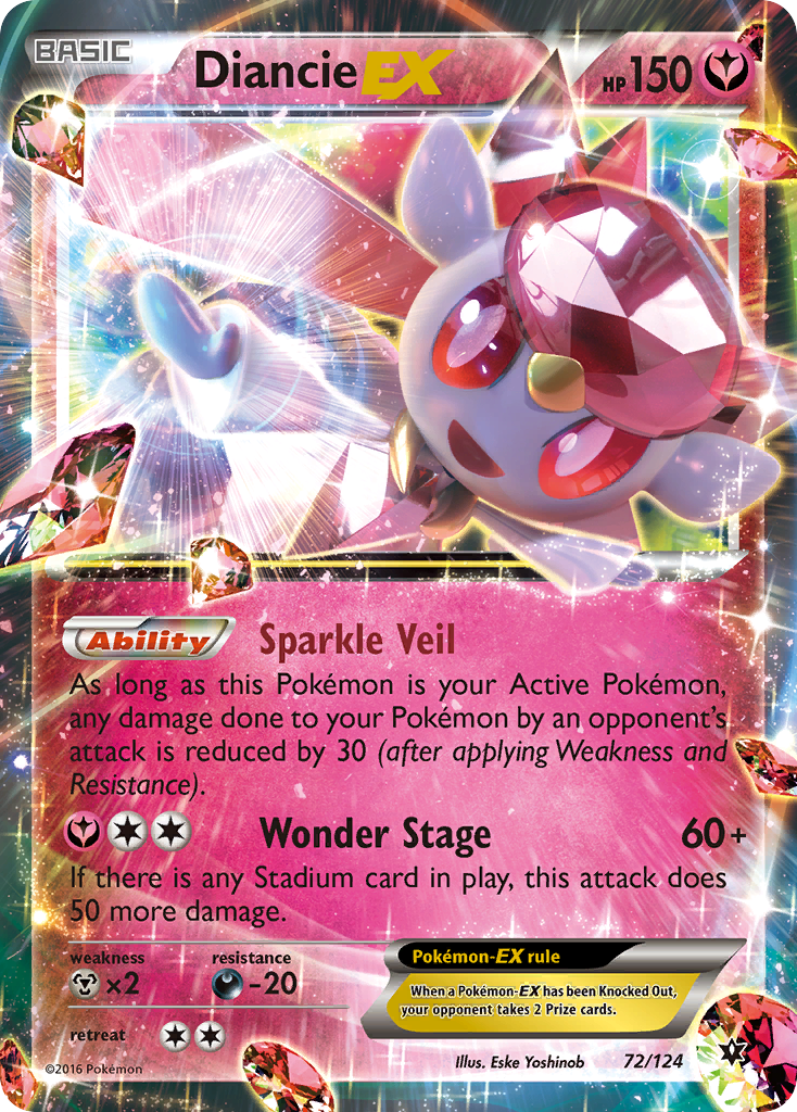 Diancie-EX 72 Rare Holo EX