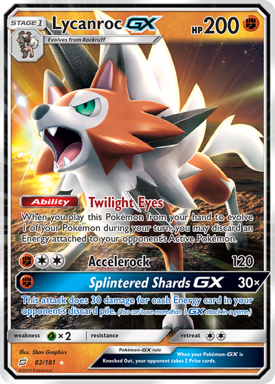 Lycanroc-GX 82 Rare Holo GX