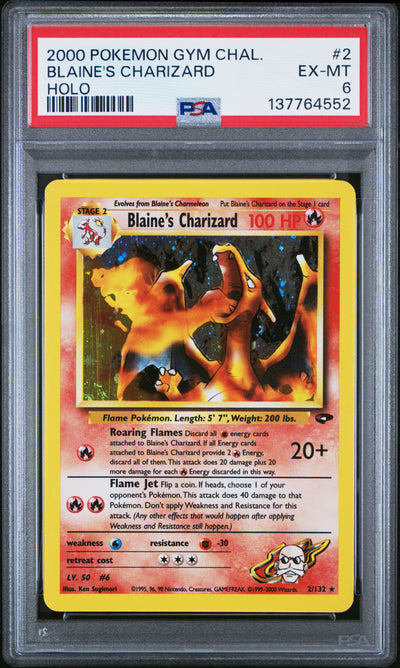 PSA 6 Blaine's Charizard 2 Holo
