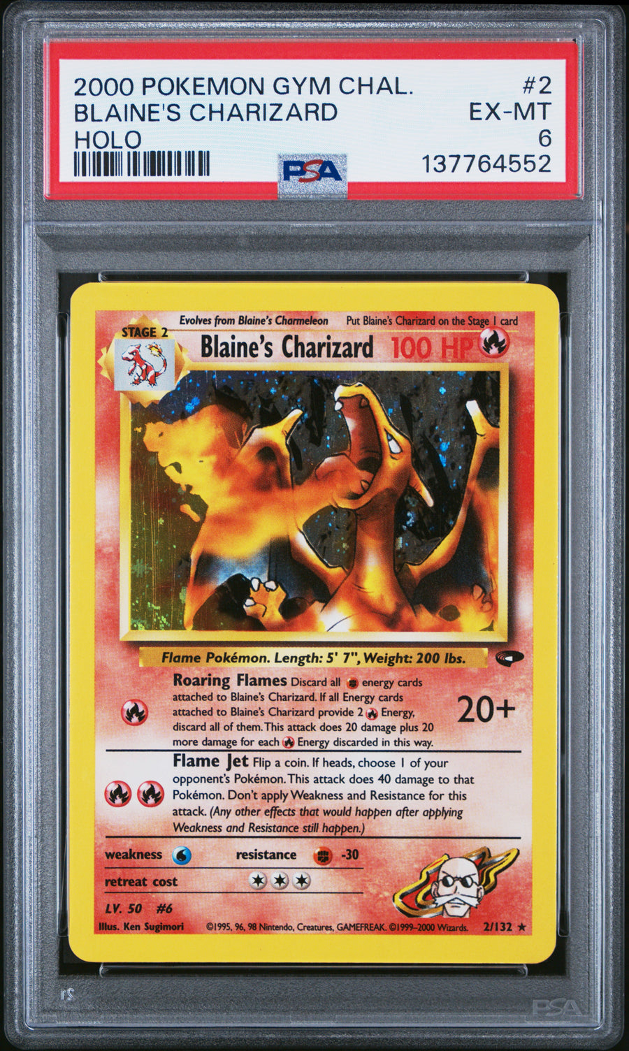 PSA 6 Blaine's Charizard 2 Holo