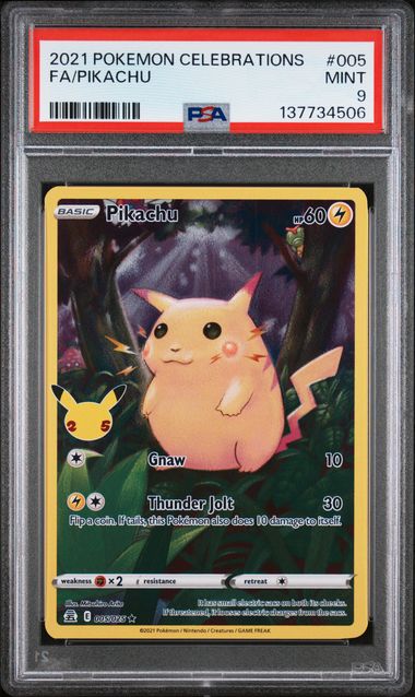 PSA 9 Pikachu 5 Rare Holo