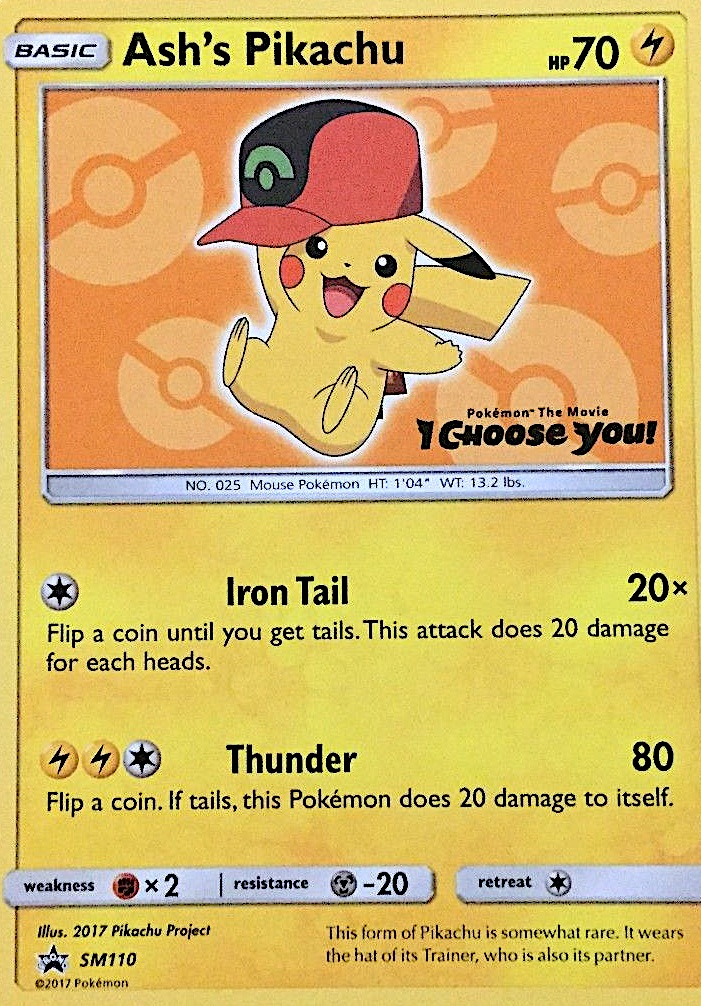 Ash's Pikachu SM110 — SM Black Star Promos