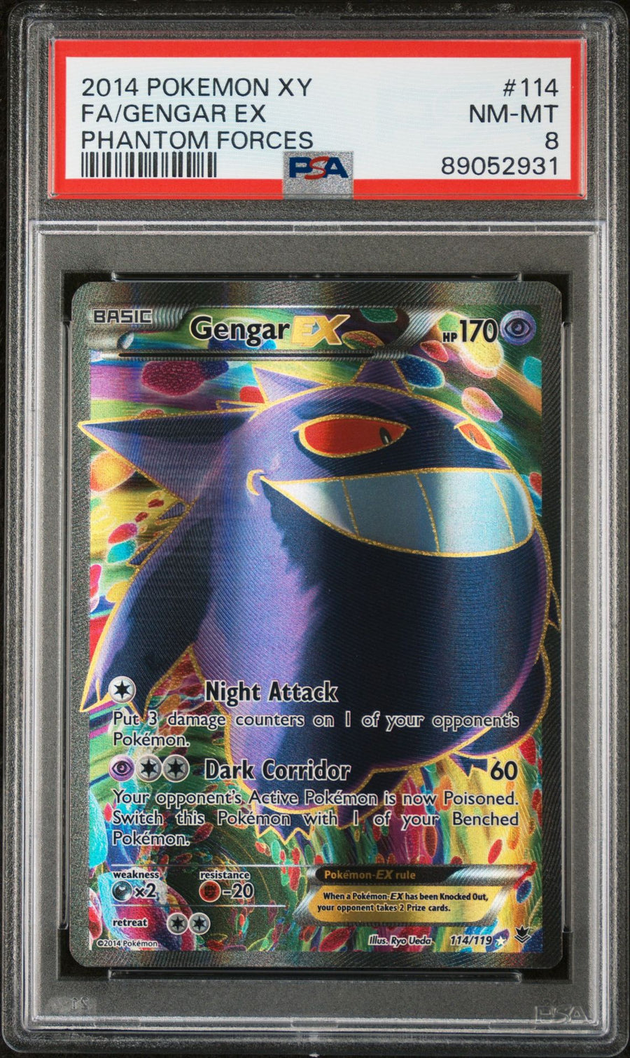 PSA 8 Gengar-EX 114/119 front
