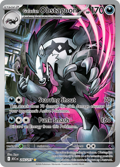 Galarian Obstagoon 245 Illustration Rare