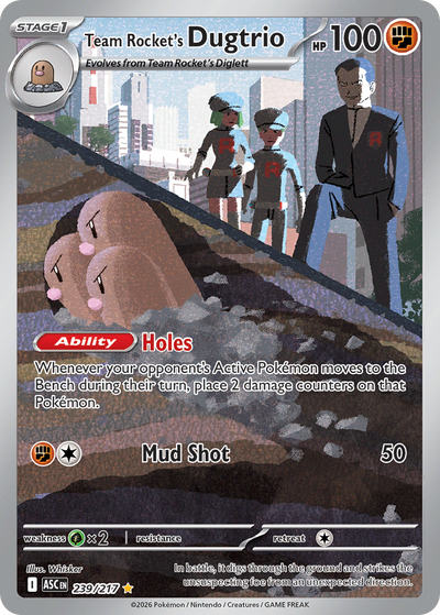 Team Rocket's Dugtrio 239 Illustration Rare